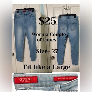 Guess High Rise Skinny Jeans
Dark wash